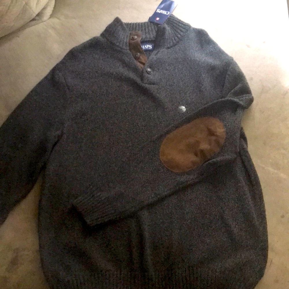 Chaps collared dark grey sweater